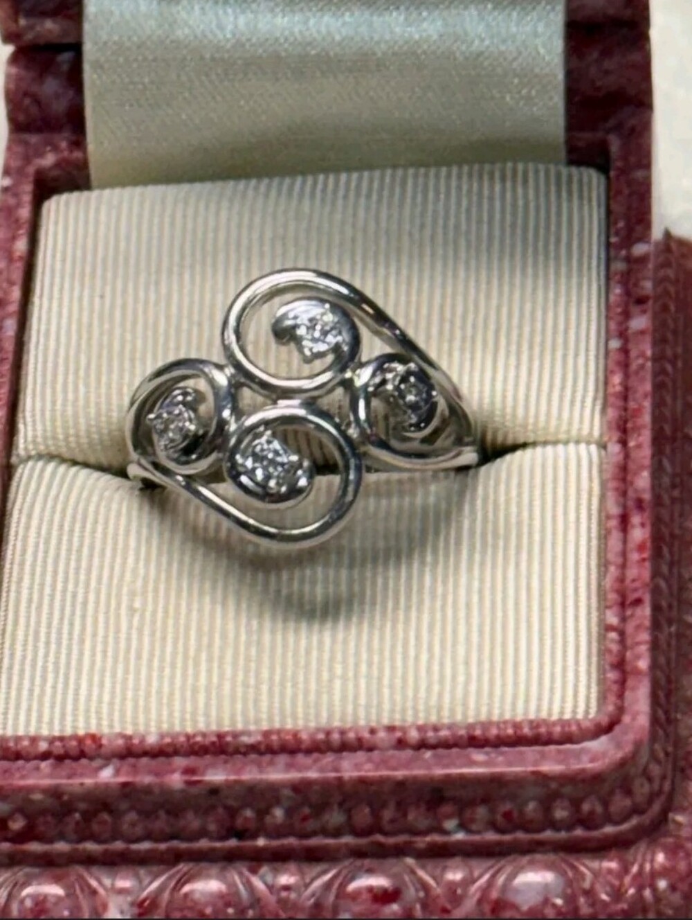Sterling Silver Diamond Ring SZ 7